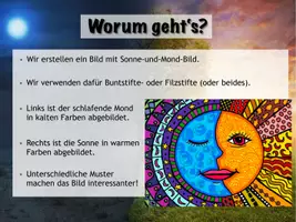 Vorschau - Stundenentwürfe - Kunstprojekt „Sonne und Mond“ – Warm-Kalt-Kontrast mit Mustern - Seite 2