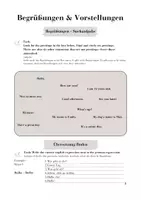 Vorschau - Arbeitsblätter - English Greetings/Begrüßungen - Deckblatt