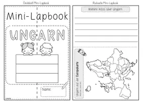 Vorschau - Arbeitsblätter - Mini-Lapbook Ungarn | Ländersteckbrief | Bastelvorlage - Seite 2