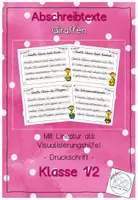 Vorschau - Aufgabenkarten - Abschreibtexte Giraffen mit Lineatur - Druckschrift - Deckblatt
