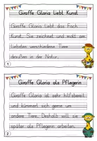Vorschau - Aufgabenkarten - Abschreibtexte Giraffen mit Lineatur - Druckschrift - Seite 1