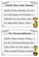 Vorschau - Aufgabenkarten - Abschreibtexte Giraffen mit Lineatur - Druckschrift - Seite 2