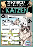 Vorschau - Arbeitsblätter - Katze Steckbrief | Haustiere - Säugetiere Projekt - Deckblatt