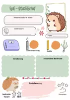 Vorschau - Arbeitsblätter - Igel Steckbrief - Deckblatt