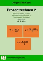 Vorschau - Arbeitsblätter - Prozentrechnen 2 / Rechnen mit der Formel: Berechnung Prozentwert & Prozentsatz & Grundwert - Deckblatt