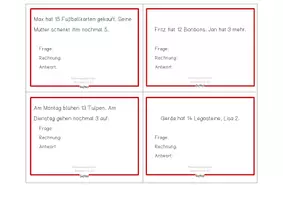 Vorschau - Lehrpläne/Lehrermaterial - Aufgabenkarten: Rechengeschichten im Zahlenraum bis 20 ohne ZÜ - Seite 2