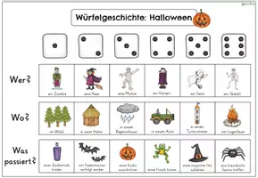 Vorschau - Arbeitsblätter - Würfelgeschichte Grusel Halloween | Kl. 1. - 3. - Seite 3