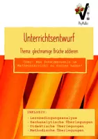 Vorschau - Stundenentwürfe - Unterrichtsentwurf gleichnamige Brüche addieren - Deckblatt