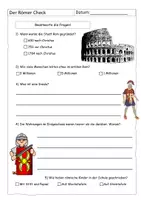 Vorschau - Quiz - Quiz zum Römer-Check (Reportage) - mit Lösung - Deckblatt
