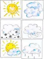 Vorschau - Bildkarten - Wetteranzeige (Dauerkalender); Tafelkarten, Aquarell, Tafelkalender - Seite 1