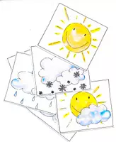 Vorschau - Bildkarten - Wetteranzeige (Dauerkalender); Tafelkarten, Aquarell, Tafelkalender - Deckblatt