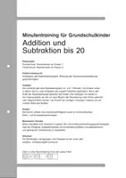 Vorschau - Arbeitsblätter - Minutentraining Rechnen bis 20 - Seite 1