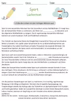 Vorschau - Arbeitsblätter - Sport Lückentext Klasse 2 Grundschule Sport DaZ DaF - Seite 1
