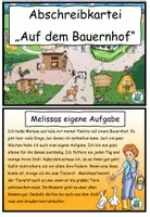 Vorschau - Aufgabenkarten - Abschreibkartei / Abschreibtexte "Auf dem Bauernhof" DaZ / DaF / Deutsch / Sachunterricht KBW - Seite 1
