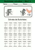 Vorschau - Arbeitsblätter - Buchstabeneinführung 1. Klasse - Buchstabe F/f schreiben - Grundschrift - Seite 3