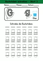 Vorschau - Arbeitsblätter - Buchstabeneinführung 1. Klasse - Buchstabe G/g schreiben - Grundschrift - Seite 2