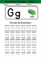 Vorschau - Arbeitsblätter - Buchstabeneinführung 1. Klasse - Buchstabe G/g schreiben - Grundschrift - Seite 3