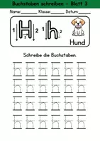 Vorschau - Arbeitsblätter - Buchstabeneinführung 1. Klasse - Buchstabe H/h schreiben - Grundschrift - Seite 2