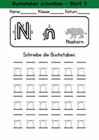 Vorschau - Arbeitsblätter - Buchstabeneinführung 1. Klasse - Buchstabe N/n schreiben - Grundschrift - Seite 2