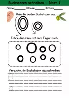 Vorschau - Arbeitsblätter - Buchstabeneinführung 1. Klasse - Buchstabe O/o schreiben - Grundschrift - Deckblatt