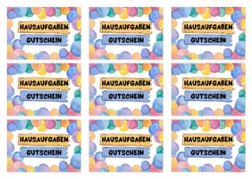 Vorschau - Bildkarten - Fasching / Karneval - Bunte Gutscheine für Hausaufgaben - Seite 2