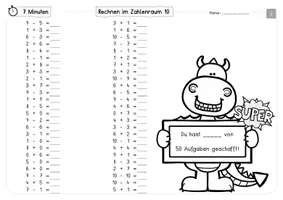 Vorschau - Arbeitsblätter - Rechentraining im Zahlenraum 10 - Plus- und Minusrechnungen üben - Seite 3