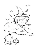 Vorschau - Mal- und Bastelvorlagen - Halloween Cats & Dogs Coloring Pages For Pets Lovers - Seite 2