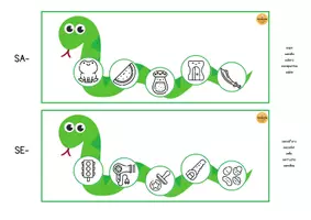 Vista previa - Tarjetas / Manipulativos - Practicamos la "S" con la serpiente - página 3