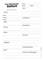 Vorschau - Mal- und Bastelvorlagen - Elefant Komplettpaket - mit Lesetext, Steckbrief, Lückentext, Suchsel, Quiz und Ausmalbildern - Seite 2