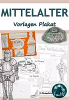 Vorschau - Mal- und Bastelvorlagen - ittelalter Plakatvorlagen – 3./4. Klasse Sachunterricht Grundschule - Deckblatt