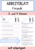 Vorschau - Arbeitsblätter - Freunde Arbeitsblatt Klasse 3 Grundschule DaZ / DaF Vertretungsstunde mit Loesungen - Deckblatt