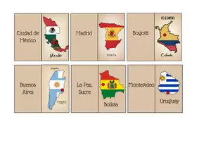 Vorschau - Bildkarten - 20 fichas hispanohablantes paises bandera capital - Seite 1