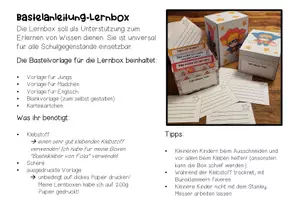 Vorschau - Mal- und Bastelvorlagen - LERNBOX - Bastelvorlage und Karteikarten - Seite 1