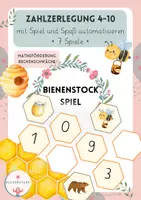 Vorschau - Spiele - Mathespielsammlung Bienenstock 🐝 Automatisierung der Zahlzerlegung 4, 5, 6, 7, 8, 9, 10 Matheförderung - Deckblatt