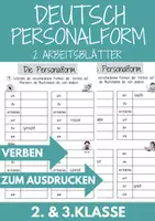 Vorschau - Arbeitsblätter - Deutsch Verben Personalform 2 Klasse DaZ Grundschule DaZ Grundschule Arbeitsblatt - Deckblatt