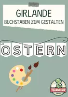 Vorschau - Mal- und Bastelvorlagen - Ostern Girlande zum selbst Gestalten - Seite 1