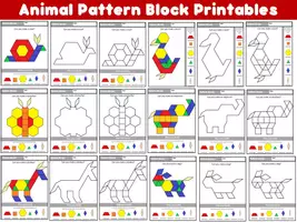 Προεπισκόπηση - Φύλλα εργασίας - Animal Pattern Block Printables - Εξώφυλλο