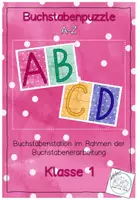 Vorschau - Stationenlernen - Buchstabenpuzzle A-Z für Buchstabenstationen - Deckblatt