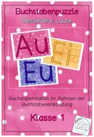 Vorschau - Spiele - Buchstabenpuzzle Besondere Laute für Buchstabenstationen - Deckblatt