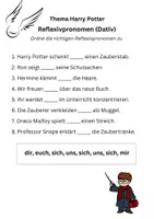 Vorschau - Arbeitsblätter - Reflexivpronomen - Vier Arbeitsblätter - Schülerorientierte Themen - Fotografie, Formel 1, Harry Poter und Reiten ***Inklusive Lösungsvorschlag*** - Seite 3