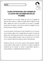 Vista previa - Hojas de trabajo - COMPRENSIONES LECTORAS DE CLARA CAMPOAMOR - 3 diferentes - página 1