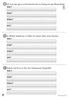 Vorschau - Arbeitsblätter - 4 Fragen zum Satz beantworten (Wer-Was-Wann-Wo, 20 ABs, Leseverständnis in der 1. und 2. Klasse üben, Stolperwörtersätze) - Seite 3