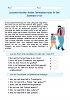 Vorschau - Arbeitsblätter - Sommerferien - Deckblatt