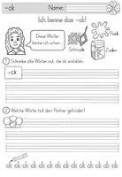 Vorschau - Arbeitsblätter - Wörter mit -ck /k Arbeitsblätter inklusive Minilesespur, Schleichdiktat und Puzzle - Seite 2