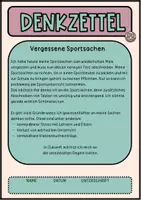 Vorschau - Arbeitsblätter - Denkzettel vergessene Sportsachen - Abschreibtext - Seite 2