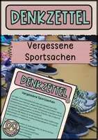 Vorschau - Arbeitsblätter - Denkzettel vergessene Sportsachen - Abschreibtext - Deckblatt