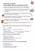 Vorschau - Arbeitsblätter - Mein Tag zu Hause - Sein/Haben und Alltagswortschatz - Deckblatt