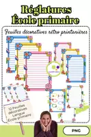 Aperçu - Feuilles d'exercices - Réglatures | École primaire| Feuilles décoratives - Page de couverture