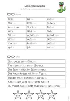 Vorschau - Arbeitsblätter - Lese-Hausaufgabe -tz (passend zu TINTO) - Seite 1