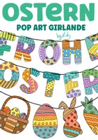 Vorschau - Mal- und Bastelvorlagen - „Frohe Ostern“ - Kooperative Pop Art Girlande zum Selbergestalten oder Ausmalen - Deckblatt